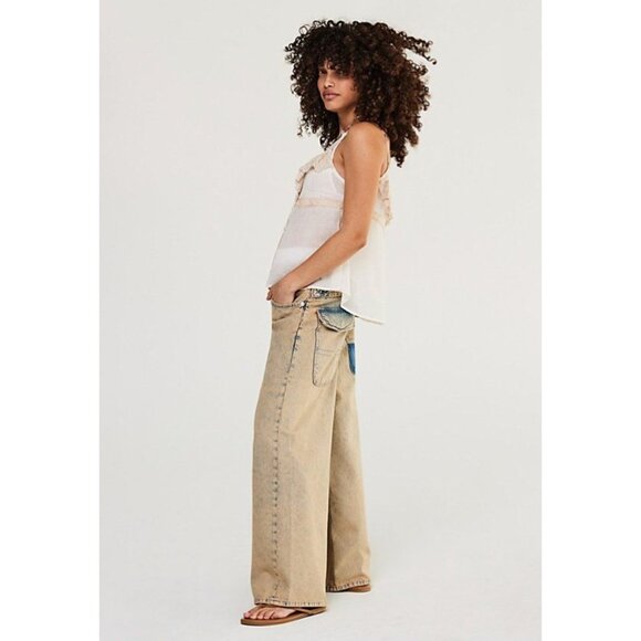 Free People Denim - Free People Waterfalls Baggy Wide Leg Jeans We The Free Low Slung NWT Size 28